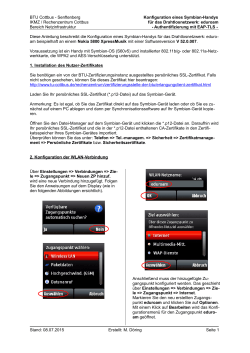 BTU Cottbus - Senftenberg Konfiguration eines Symbian