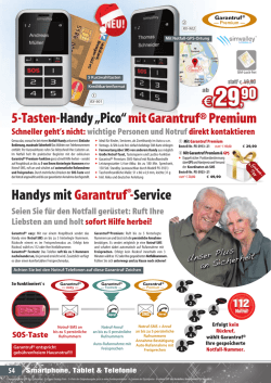 Handys mit Garantruf&reg;-Service 2 2 5-Tasten