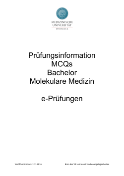 elektronische Prüfungen - Medizinische Universität Innsbruck