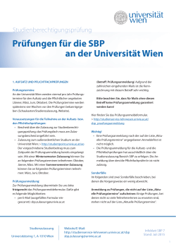 Prüfungen für die SBP an der Universität Wien
