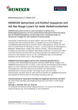 HEINEKEN Switzerland und Eichhof engagieren sich mit Nez