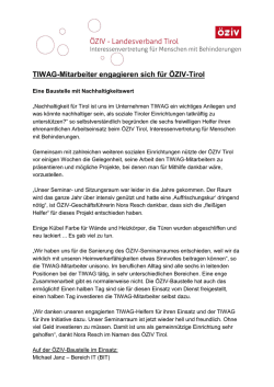 TIWAG-Mitarbeiter engagieren sich für ÖZIV