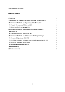 Hausarbeit: Katharina von Medici