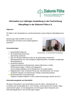 Information zur Ausbildung Fachrichtung
