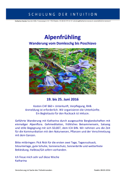 Alpenfrühling, 19. - 25. Juni 2016