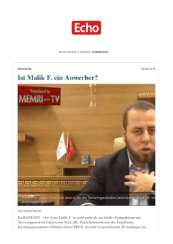 Ist Malik F. ein Anwerber? - Frankfurter Forschungszentrum Globaler