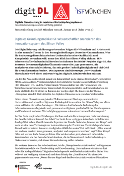 Digitales Gr&uuml;ndungsmekka: ISF-Wissenschaftler analysieren das