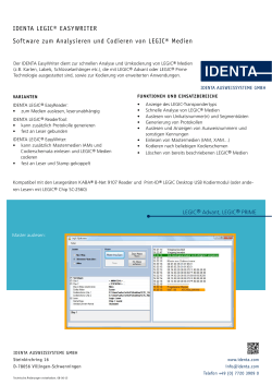 IDENTA LEGIC® EASYWRITER Software zum Analysieren und