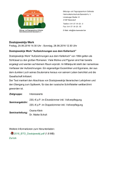 Dostojewskijs Werk - Bildungs- und Tagungszentrum Ostheide