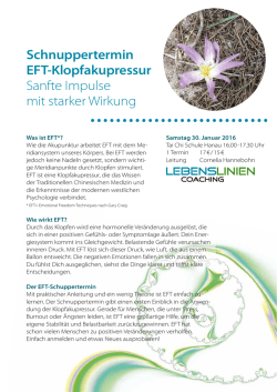 Schnuppertermin EFT-Klopfakupressur Sanfte Impulse mit starker