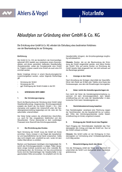Ablaufplan zur Gründung einer GmbH & Co. KG