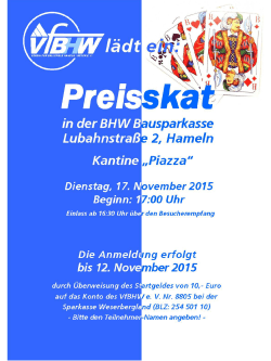 VfBHW-Preisskat am 17.11.2015: SPIELREGELN