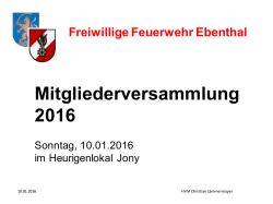 Hier die wichtigsten Eckdaten der heurigen - FF