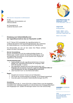 Einladung und Anmeldung Fußballturnier 2016 in Berching