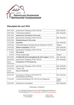 Dienstplan bis Juni 2016 - der FF Rothwind