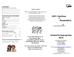 Sommerferienprogramm 2015 - awo-abenteuerspielhaus