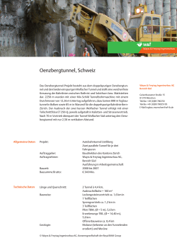 Oenzbergtunnel, Schweiz - Wayss & Freytag Ingenieurbau AG