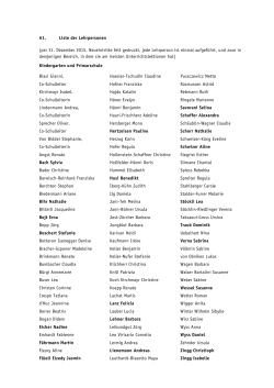 Liste der Lehrpersonen 2015