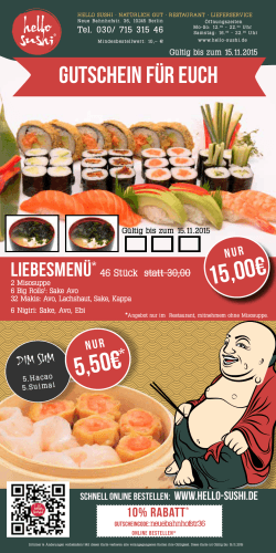 5,50€ 15,00 - hello sushi