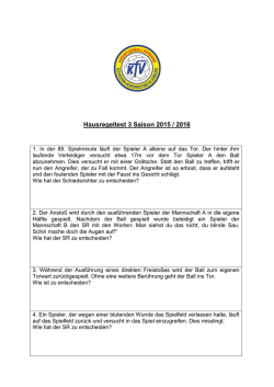 Hausregeltest 3 Saison 2015 / 2016