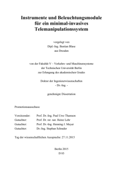Instrumente und Beleuchtungsmodule f&uuml;r ein minimal