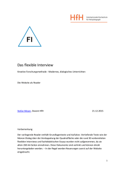 Die Website als Reader - Das flexible Interview