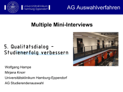 Multiple Mini-Interviews AG Auswahlverfahren