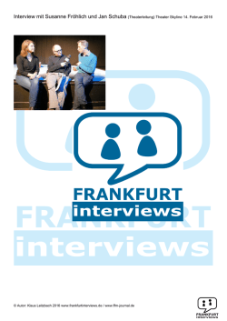 Interview mit Susanne Fr&ouml;hlich und Jan Schuba (Theaterleitung