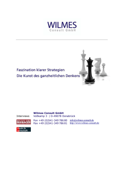 Interviews Wilmes Consult GmbH Vo&szlig;kamp 3 | D