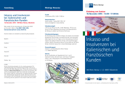 Inkasso und Insolvenzen bei italienischen und französischen Kunden
