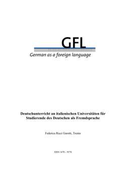 Deutschunterricht an italienischen Universitäten für - GFL