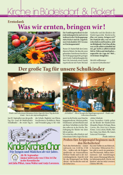 Was wir ernten, bringen wir