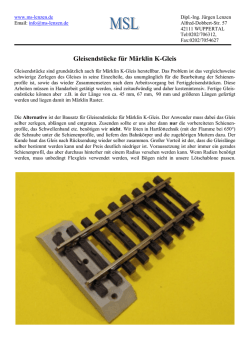 Gleisendst&uuml;cke f&uuml;r M&auml;rklin K