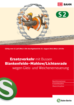 Ersatzverkehr mit Bussen Blankenfelde–Mahlow/Lichtenrade wegen