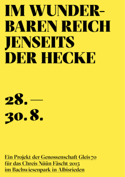 Ein Projekt der Genossenschaft Gleis 70 f&uuml;r das Chreis N&uuml;&uuml;n F&auml;scht