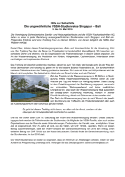 Die ungew&ouml;hnliche VSSH-Studienreise Singapur &ndash; Bali