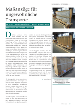 Maßanzüge für ungewöhnliche Transporte