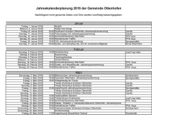 Jahreskalender Ottenhofen 2016