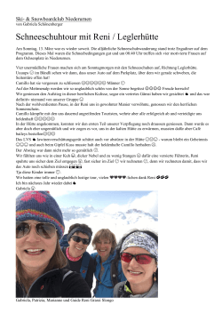 Schneeschuhtour mit Reni / Leglerhütte