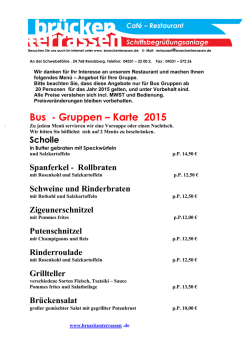 Bus - Gruppen – Karte 2015 - Brückenterrassen in Rendsburg