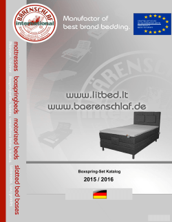 Boxspring-Set Katalog - Baerenschlaf International