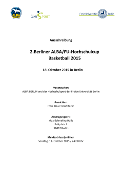 2.Berliner ALBA/FU-Hochschulcup Basketball 2015