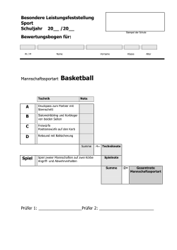 Bewertungsbogen Basketball - Regierung von Mittelfranken