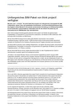 Umfangreiches BIM-Paket von think project! verfügbar