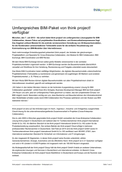 Umfangreiches BIM-Paket von think project! verfügbar