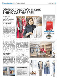 Styleconcept Wehinger: THINK CASHMERE!
