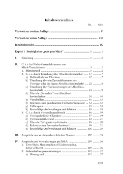 Inhaltsverzeichnis