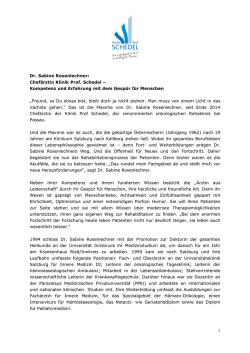 Dr. Sabine Rosenlechner: Chef&auml;rztin Klinik Prof. Schedel
