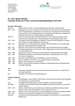 Dr. med. Sabine Röcker, Leitende Ärztin