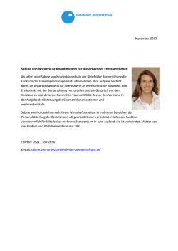 Sabine von Nordeck ist Koordinatorin f&uuml;r die Arbeit der